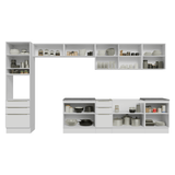 Combo Completo de Cocina 400 x 60 cm Blanco Aterciopelado Lux Madesa