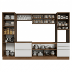 Combo completo de Cocina 320 cm 9 Puertas 5 Cajones Sin Mesada Marrón/Blanco Lux Madesa 01