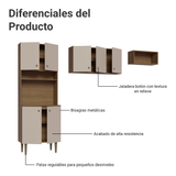 Cocina compacta 235cm Marrón/Crema Gourmet Madesa XB03