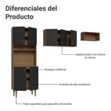 Cocina compacta 235cm Marrón/Negro Gourmet Madesa XC03