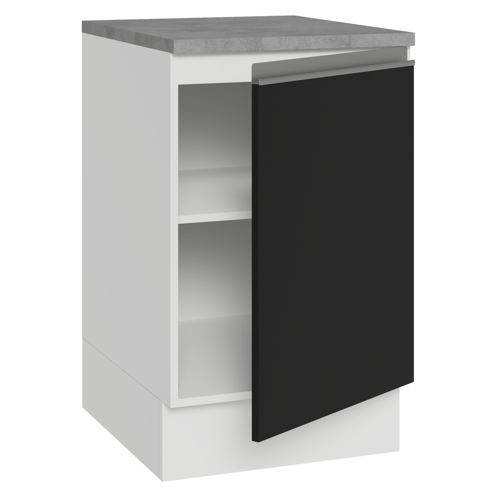 Bajo Mesada 50 x 60cm 1 Puerta (con mesada) Blanco/Negro Glamy
