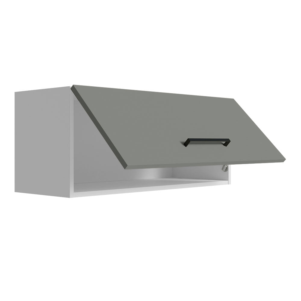 Gabinete Superior Multiuso Garaje 80cm Blanco/Gris Agata