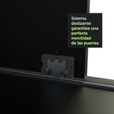 Placard Ropero Casal Madesa Kansas 3 Puertas Corredizas con Espejos 3 Cajones Negro