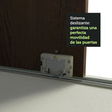 Placard Ropero Casal Madesa Kansas 3 Puertas Corredizas 3 Cajones Blanco/Marrón