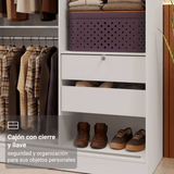 Placard individual Madesa Luke 2 Puertas corredizas de Espejo Blanco