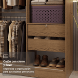 Placard Luke 119 cm 2 Puertas Corredizas con 1 Espejo 2 Cajones un Marrón Madesa