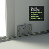 Placard Matrimonial 100% MDF Royale 3 Puertas Corredizas con Espejo con Patas Blanco