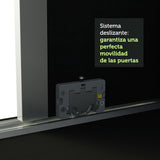 Placard Matrimonial 100% MDF Royale 3 Puertas Corredizas Negro/Negro/Blanco