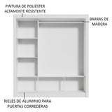 Placard Matrimonial Monaco 3 Puertas Corredizas - Blanco/Marrón