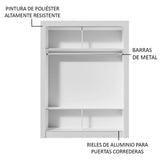 Placard Soltero Denver 2 Puertas Corredizas Blanco