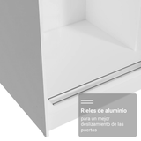 Placard Matrimonial con Patas 180 cm 3 Puertas con 3 Espejos Reno Blanco/Marrón