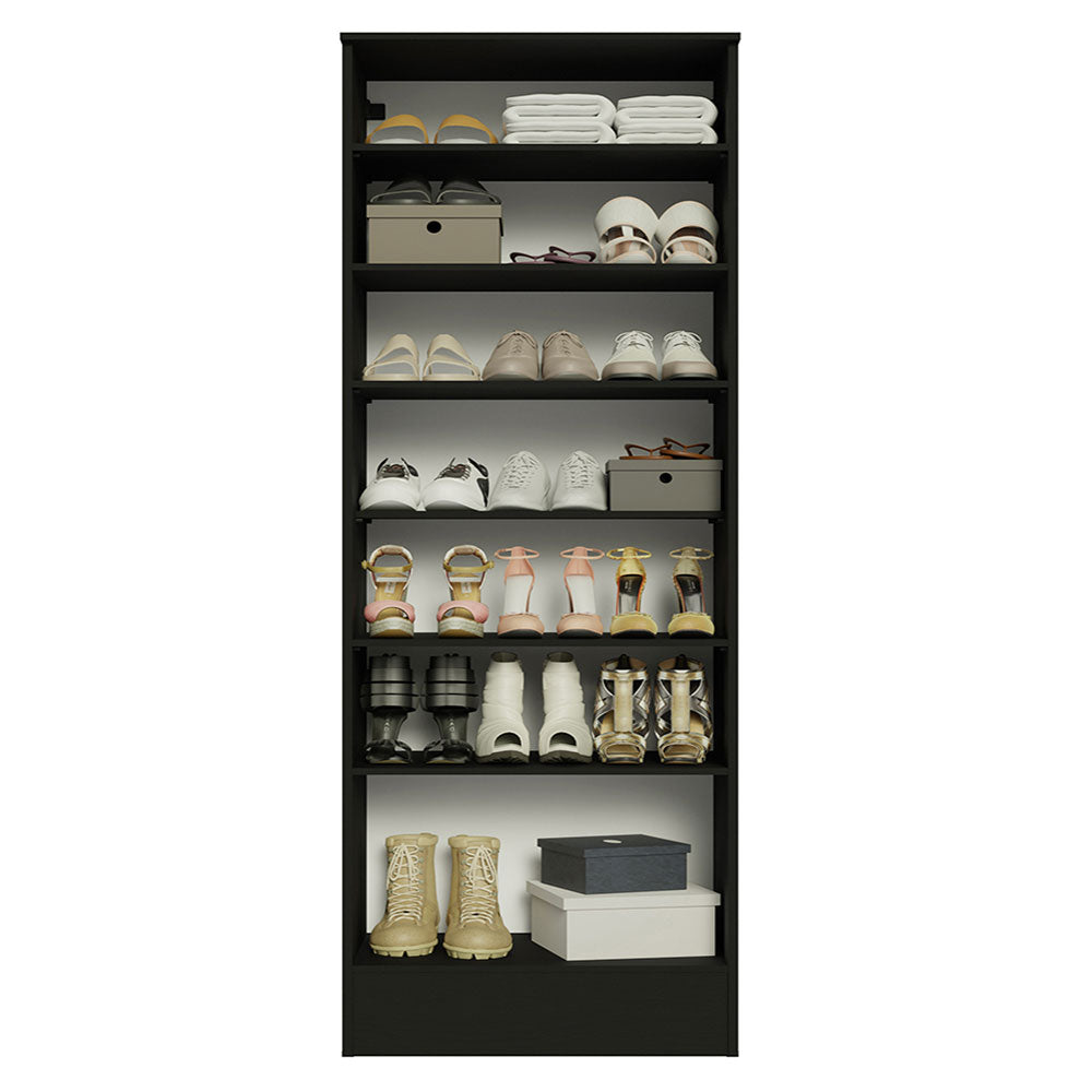 Zapatero 60 cm 1 Puerta Batiente con 1 Espejo Negro Madesa