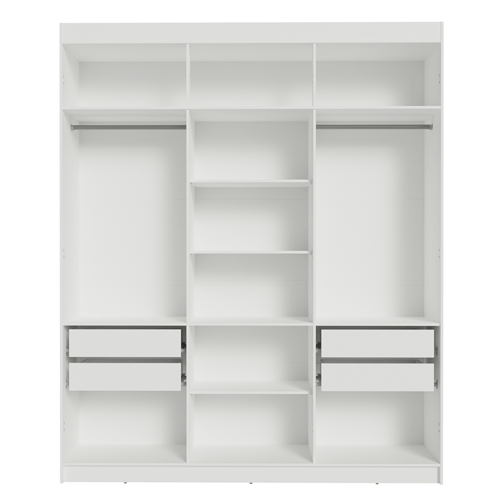 Placard Matrimonial 180 cm Sin Puertas 4 Cajones Venus Blanco