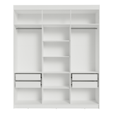 Placard Matrimonial 180 cm Sin Puertas 4 Cajones Venus Blanco