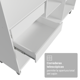 Placard Matrimonial con Patas 180 cm Sin Puertas 4 Cajones Venus Blanco