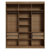 Placard Matrimonial 180 cm Sin Puertas 4 Cajones Venus Marrón