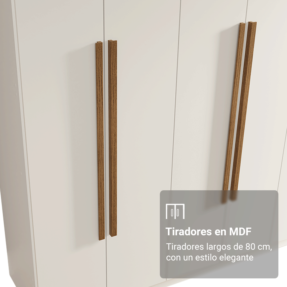 Placard Matrimonial 6 Puertas Batientes Venus Blanco/Blanco/Marrón
