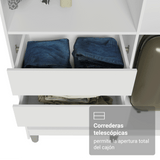 Placard Closet con Patas 4 Cajones 216cm Blanco Venus Madesa