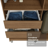 Placard Closet con Patas 4 Cajones 216cm Marrón Venus Madesa