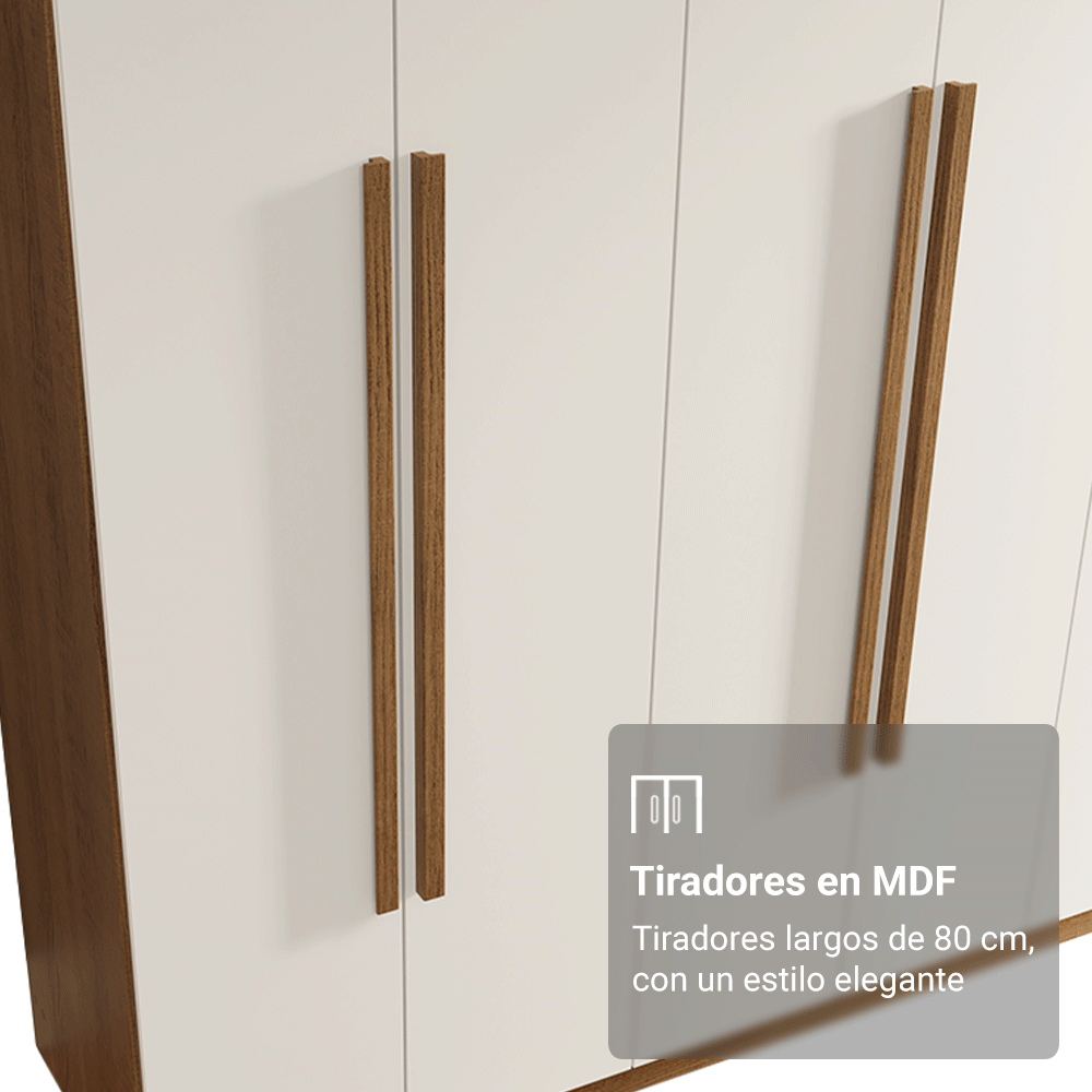 Placard Matrimonial 8 Puertas Batientes Venus Marrón/Blanco/Marrón