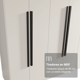 Placard Matrimonial 216 cm 8 Puertas Batientes Venus Blanco/Blanco/Negro