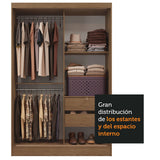 Placard 2 Puertas Corredizas con Espejo Marrón Max