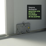 Placard Matrimonial 100% MDF Eros 3 Puertas Corredizas con Espejo con Patas Blanco