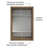Placard Soltero 2 Puertas Corredizas con Espejos Marrón Milano