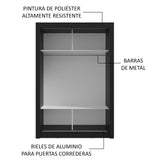 Placard 2 Puertas Corredizas con Espejos Negro Milano
