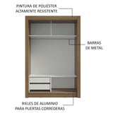 Placard Soltero 2 Puertas Corredizas 2 Cajones Marrón/Gris Vivare