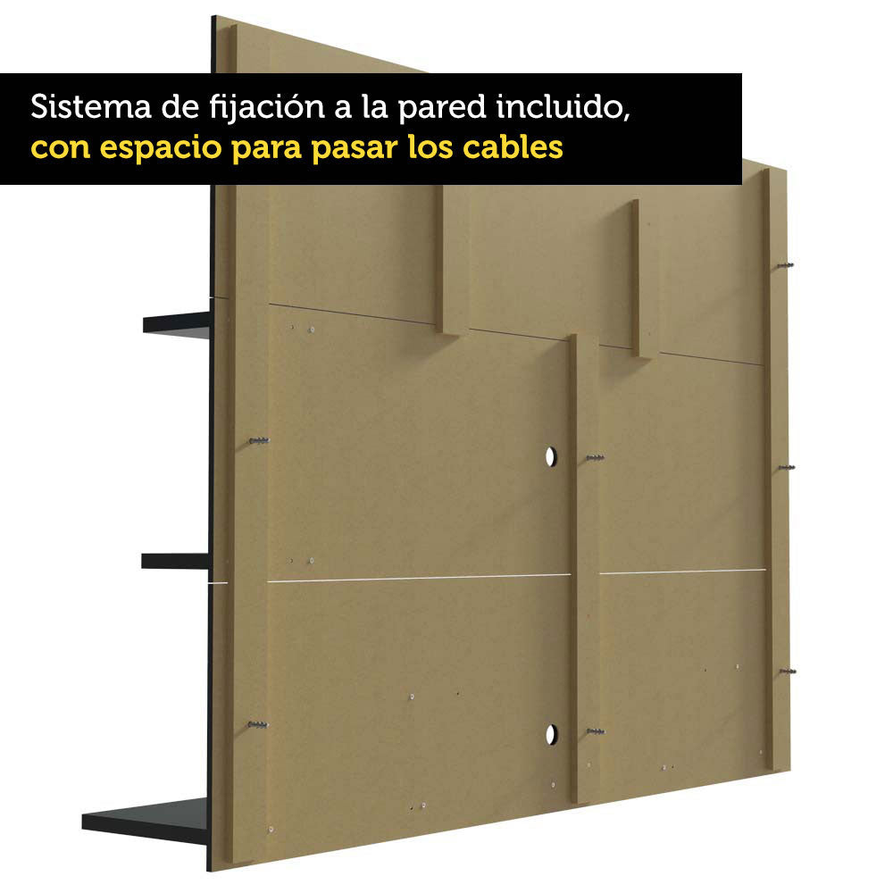 Panel de TV Hasta 60 Pulgadas 180 cm Alfa Negro Madesa