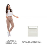 Mesa de Luz 3227 2 Cajones Blanco