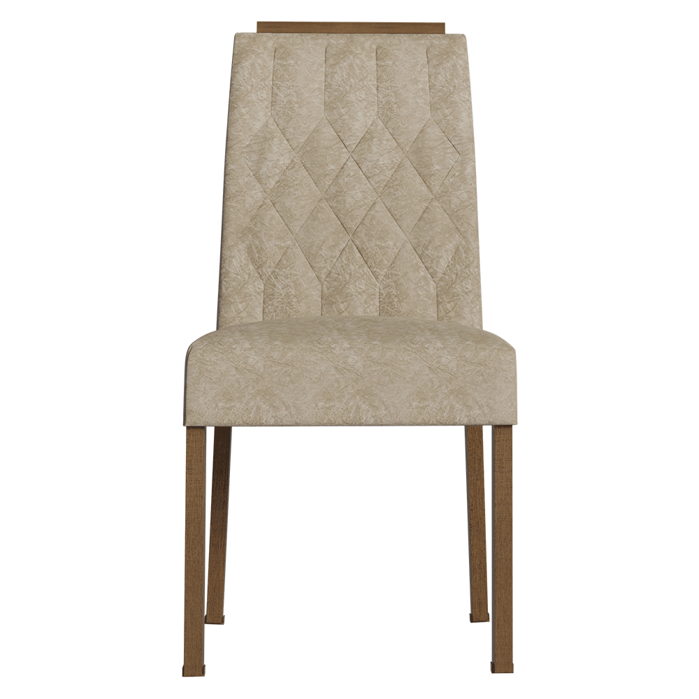 Combo 4 Sillas de Comedor Tapizadas 4254 con Detalle en madera Marrón/Imperial Madesa