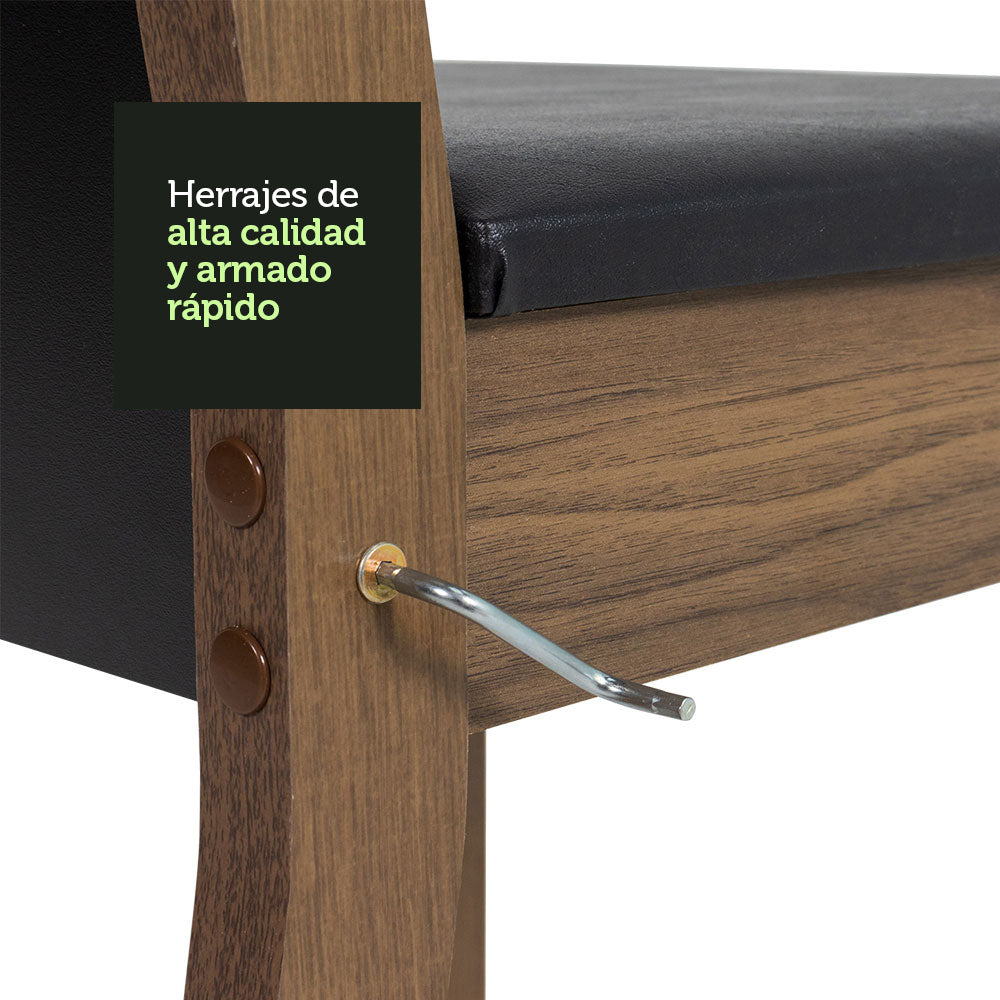 Kit 6 Sillas de Comedor Marrón/Negro 4280