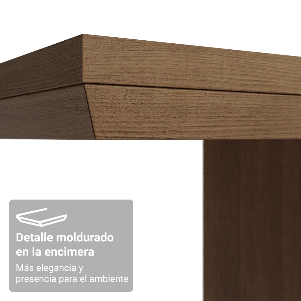 Mesa de Comedor Rectangular Tapa con Borde Biselado Marrón/Blanco 5275 Madesa