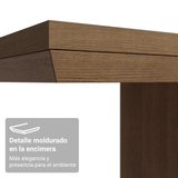 Mesa de Comedor Rectangular Tapa con Borde Biselado Marrón/Blanco 5275 Madesa