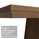 Mesa de Comedor Rectangular Tapa con Borde Biselado Marrón 5364 Madesa