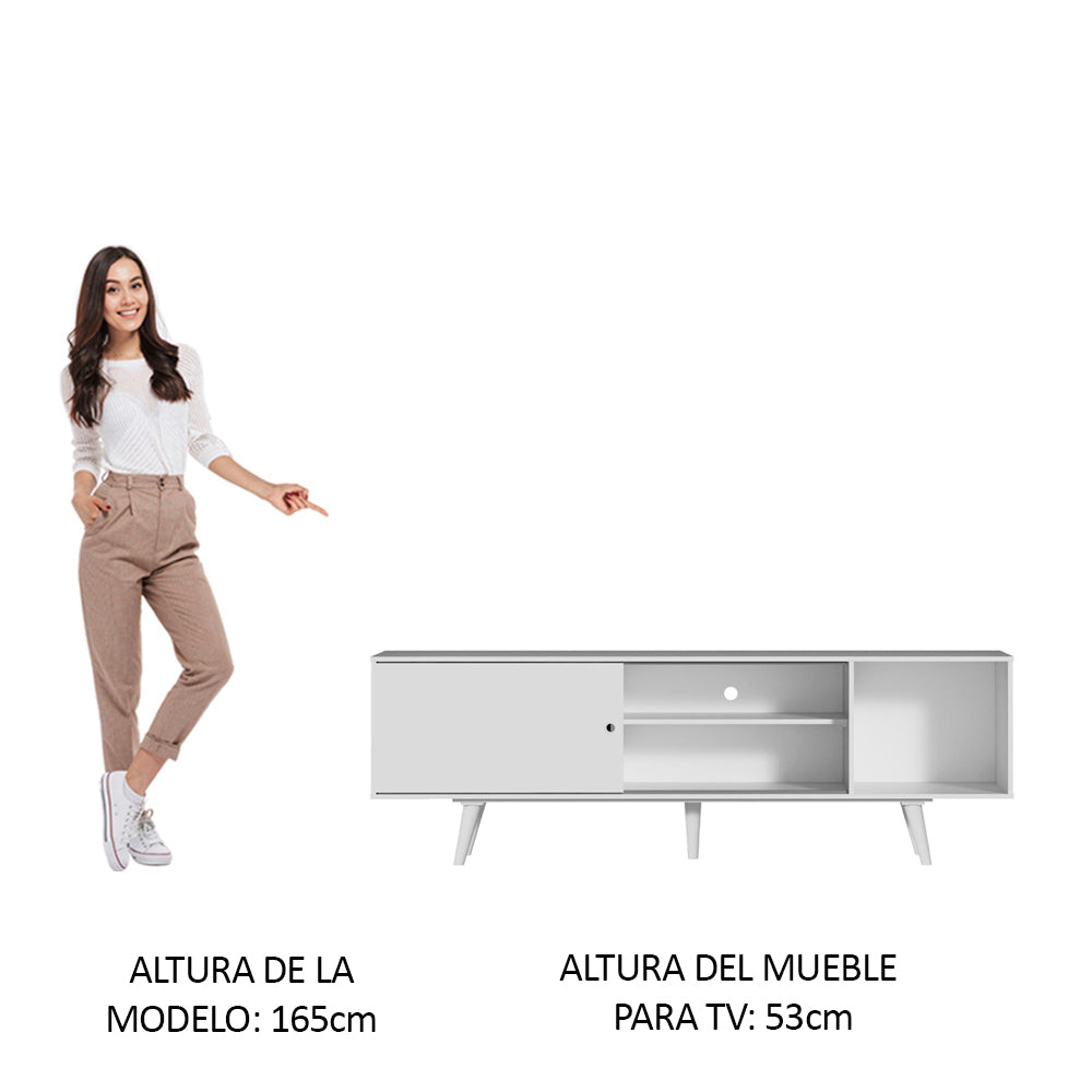 Rack para TV Madesa Dubai hasta 65 Pulgadas con patas Blanco
