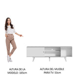 Rack para TV Madesa Dubai hasta 65 Pulgadas con patas Blanco