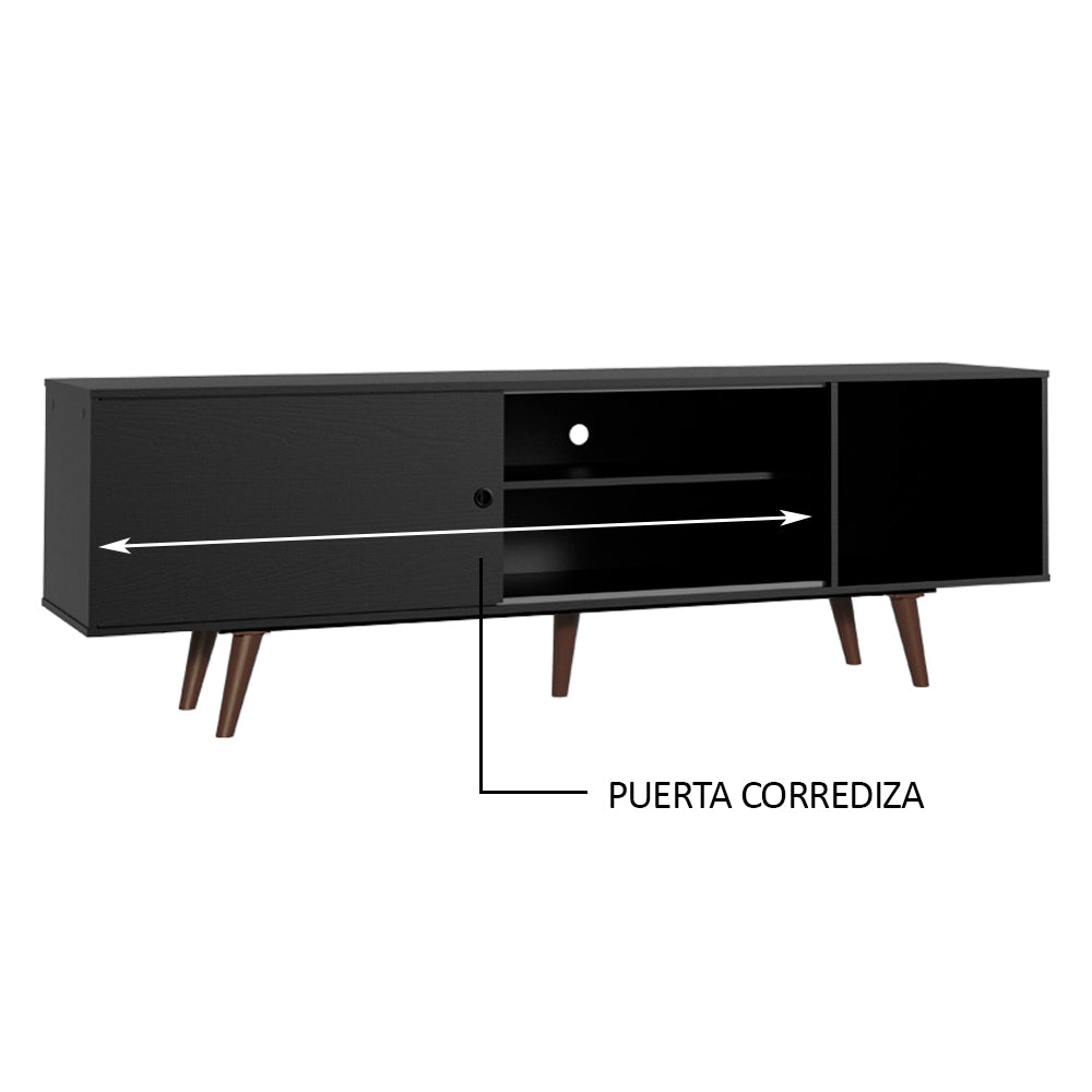 Rack para TV hasta 65 Pulgadas 160 cm con Patas Dubai Negro/Marrón Madesa