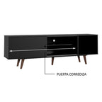 Rack para TV hasta 65 Pulgadas 160 cm con Patas Dubai Negro/Marrón Madesa