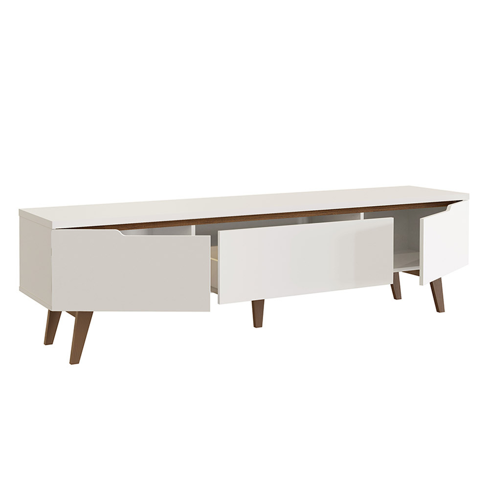 Rack para TV hasta 80 pulgadas 180 cm 2 Puertas 1 Cajón Doha Blanco/Marrón