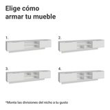 Rack Flotante para TV hasta 80 Pulgadas 218 cm 2 Puertas Blanco Stella Madesa