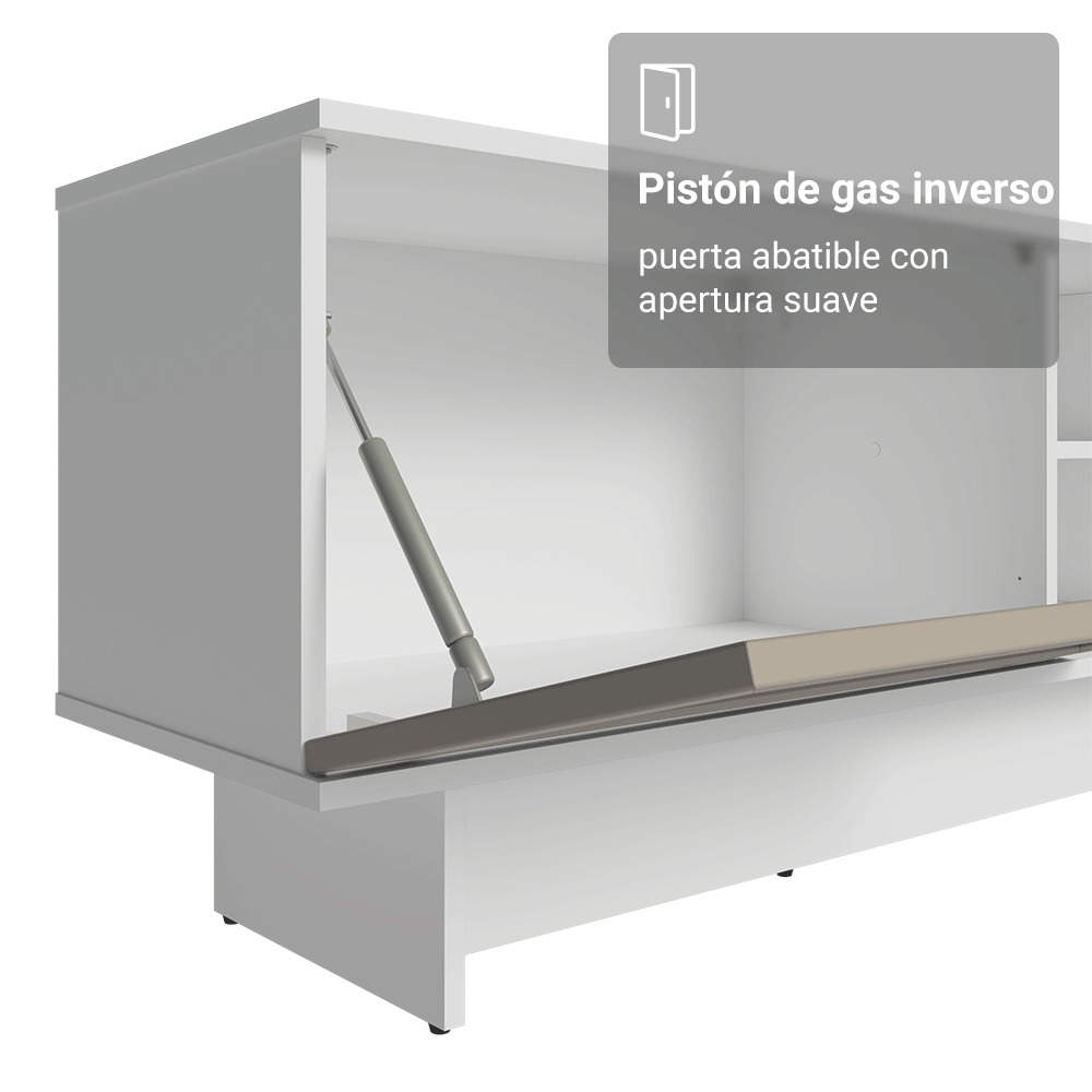 Rack para TV hasta 80 Pulgadas 218 cm 2 Puertas Blanco/Crema Vik Madesa