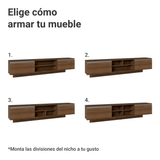 Rack Flotante para TV hasta 80 Pulgadas 218 cm 2 Puertas Marrón Glamy Madesa