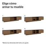 Rack Flotante para TV hasta 80 Pulgadas 218 cm 2 Puertas Marrón Stella Madesa