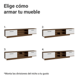 Rack Flotante para TV hasta 80 Pulgadas 218 cm 2 Puertas Marrón/Blanco Agata Madesa