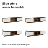 Rack Flotante para TV hasta 80 Pulgadas 218 cm 2 Puertas Marrón/Blanco Stella Madesa