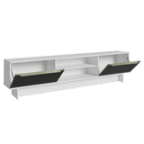 Rack para TV hasta 80 Pulgadas 218 cm 2 Puertas Blanco/Negro Lux Madesa
