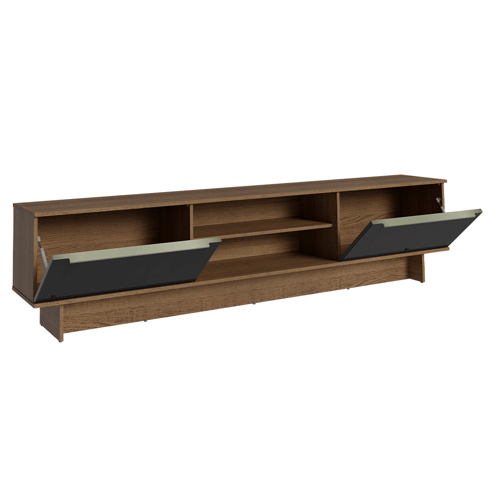 Rack para TV hasta 80 Pulgadas 218 cm 2 Puertas Marrón/Negro Lux Madesa